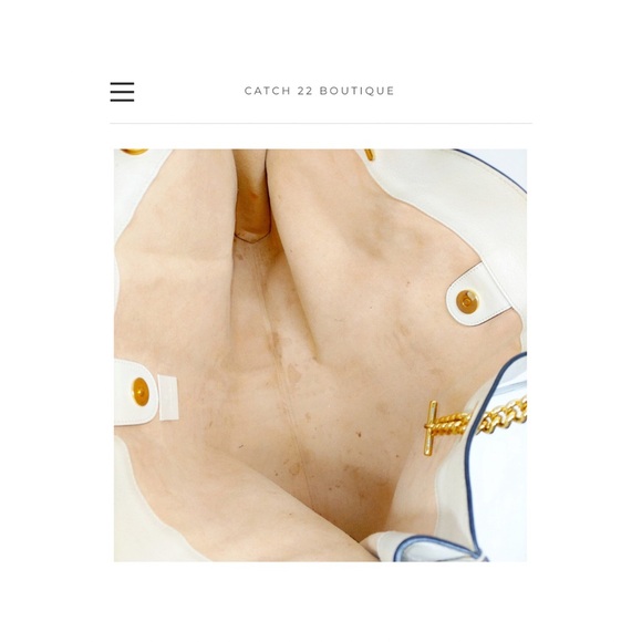 Gucci Rajah Large White Leather Chain Tote - Picture 8 of 10